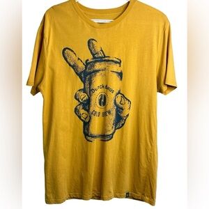 ✌️Dutch Bros Coffee COLD BREW Gold Yellow with Blue 100% Cotton ‘92